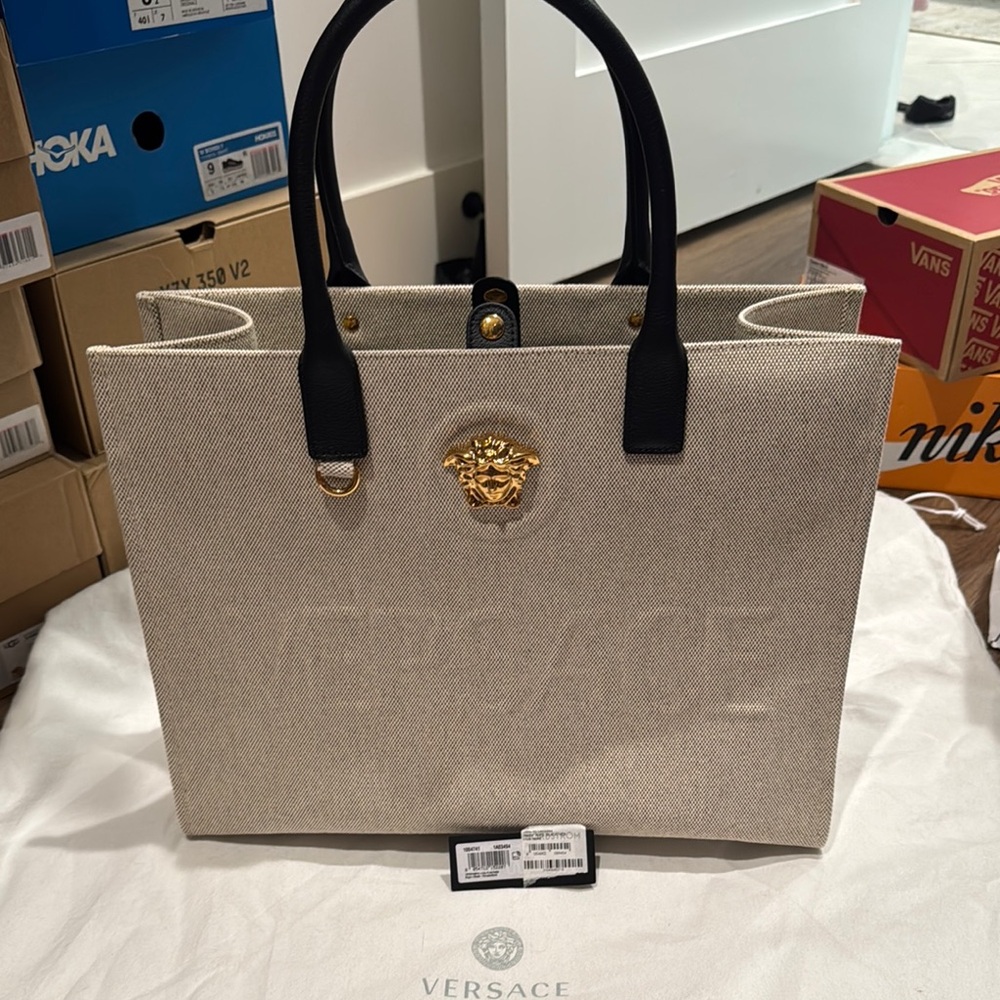 Versace Beige Tote Bag with Black  , Willing to Trade ,See details below
